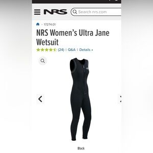 NRS Women's Jane Black Sleeveless 3 mm Full-Body Wetsuit